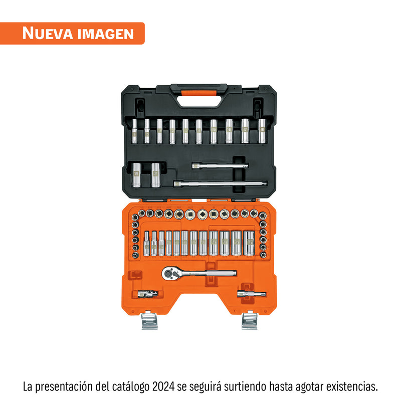 Juego de autoclé cuadro 3/8", 53 piezas, std y mm