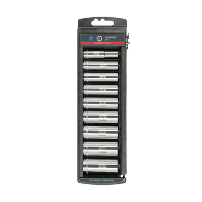 Juego de dados largos, cuadro 3/8", 9 piezas