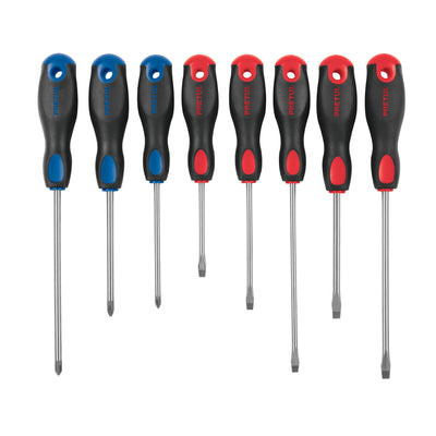 Juego de desarmadores, 8 piezas, mango comfort grip, pretul