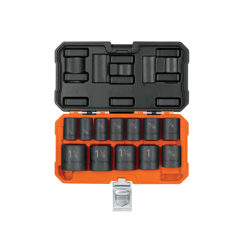 Juego de 12 dados cuadro 1/2' de impacto 6 puntas std