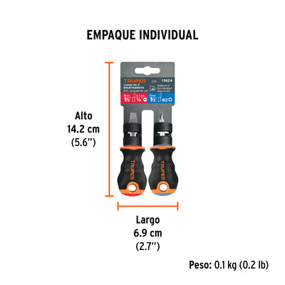 Juego de 2 desarmadores 3/16x4 mango comfort grip