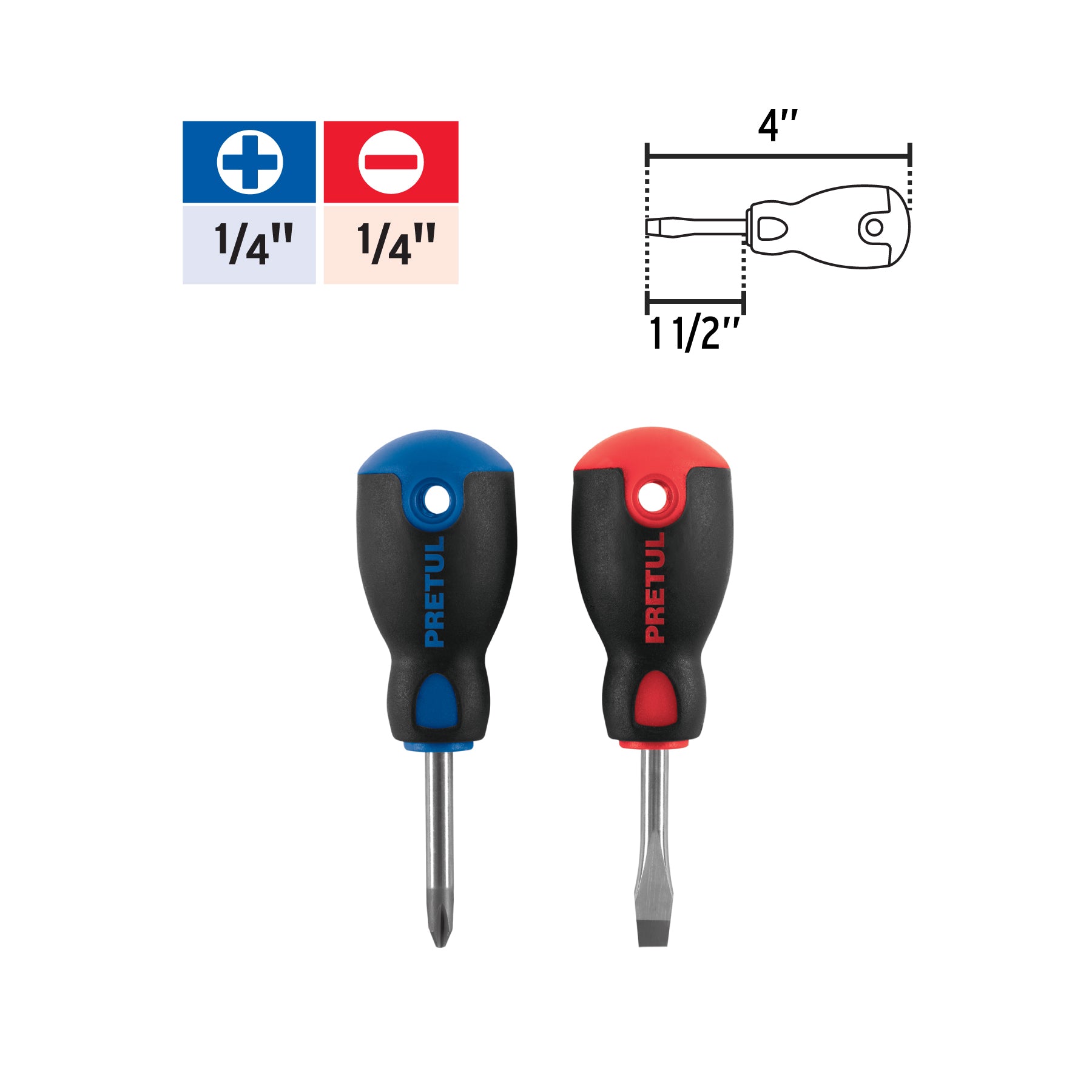 Juego desarmadores, tipo trompo, 2 pzas,comfort grip, pretul