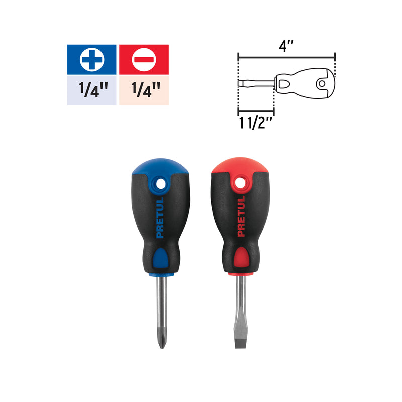 Juego desarmadores, tipo trompo, 2 pzas,comfort grip, pretul