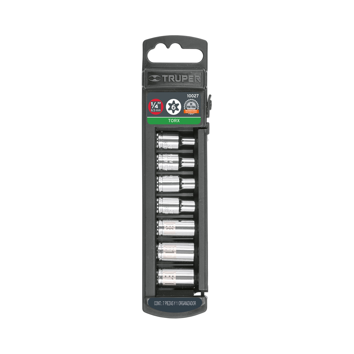 Juego dados torx hembra, 1/4", 7 piezas