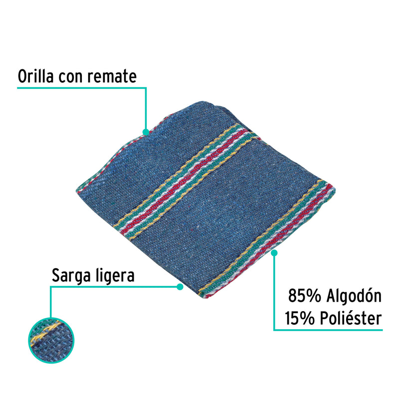 Jerga sarga ligera de 1 m x 48 cm, azul