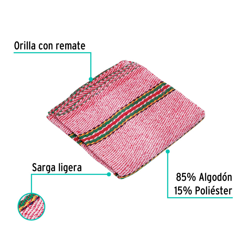 Jerga sarga ligera de 1 m x 48 cm, roja