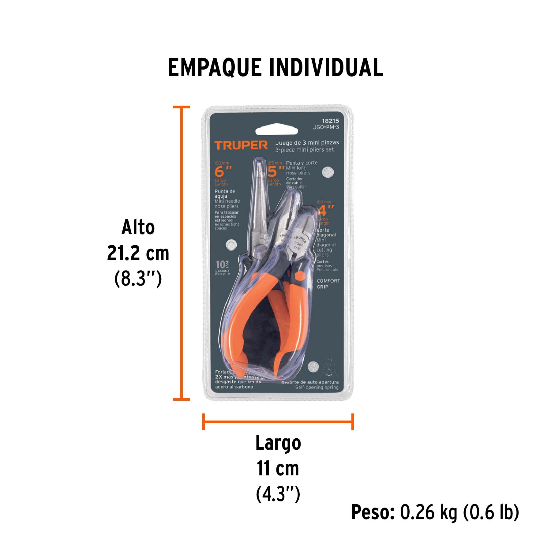 Juego pinzas miniaturas, 3 piezas