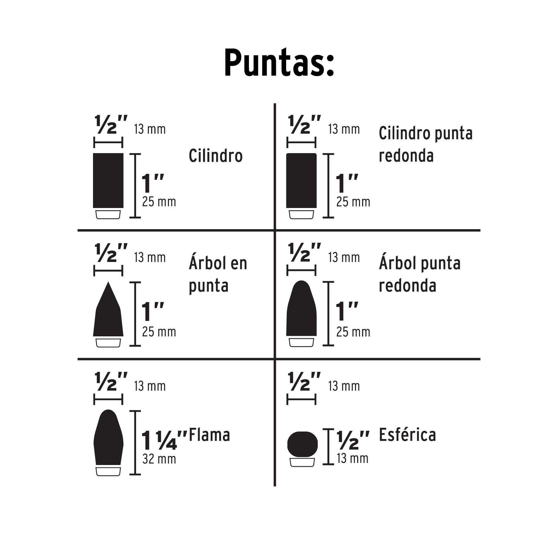 Juego de 6 Limas rotativas, TRUPER