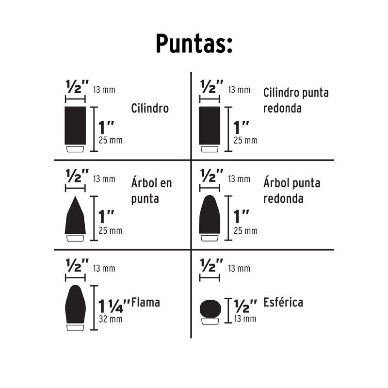 Juego de 6 Limas rotativas, TRUPER