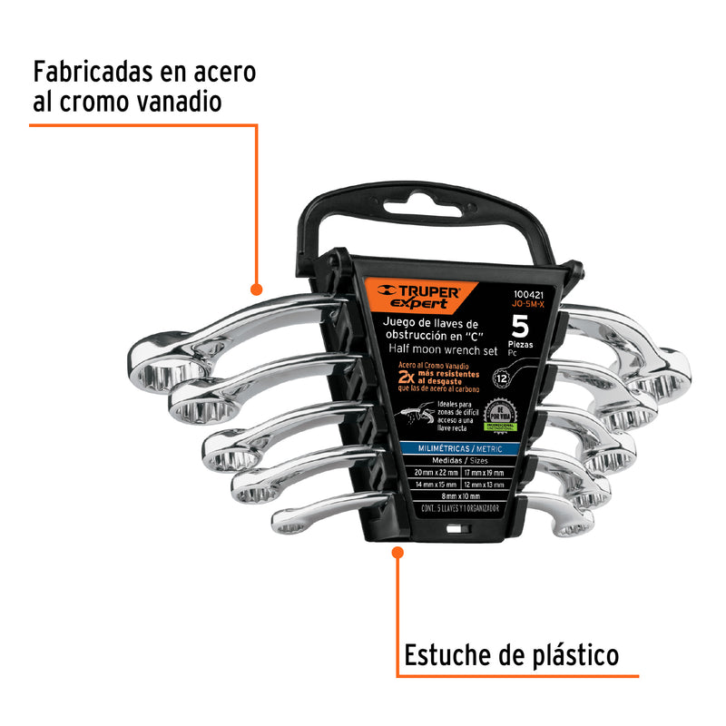 JUEGO DE 5 LLAVES DE OBSTRUCCION EN  C, mm