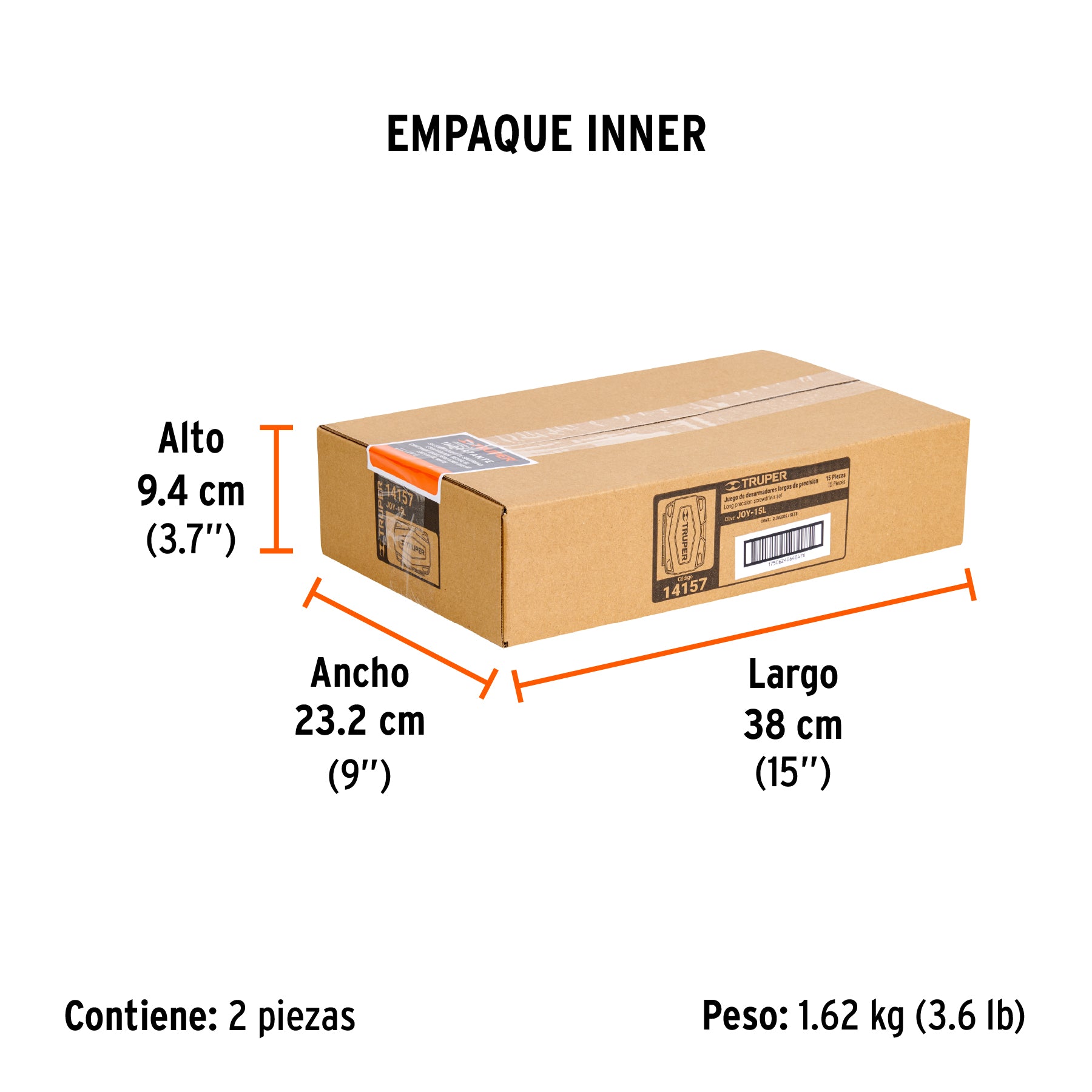 Juego con desarmadores largos de precisión, 15 piezas