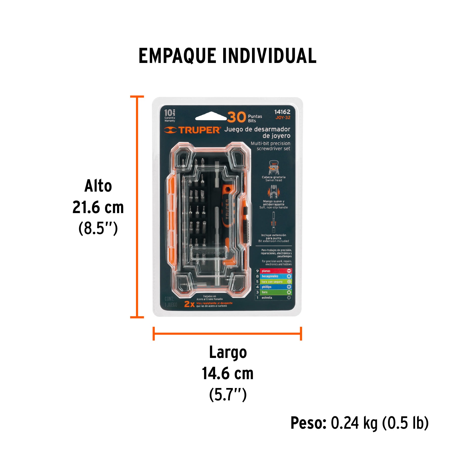 Juego desarmadores de precisión, punta intercambiable,32pzas