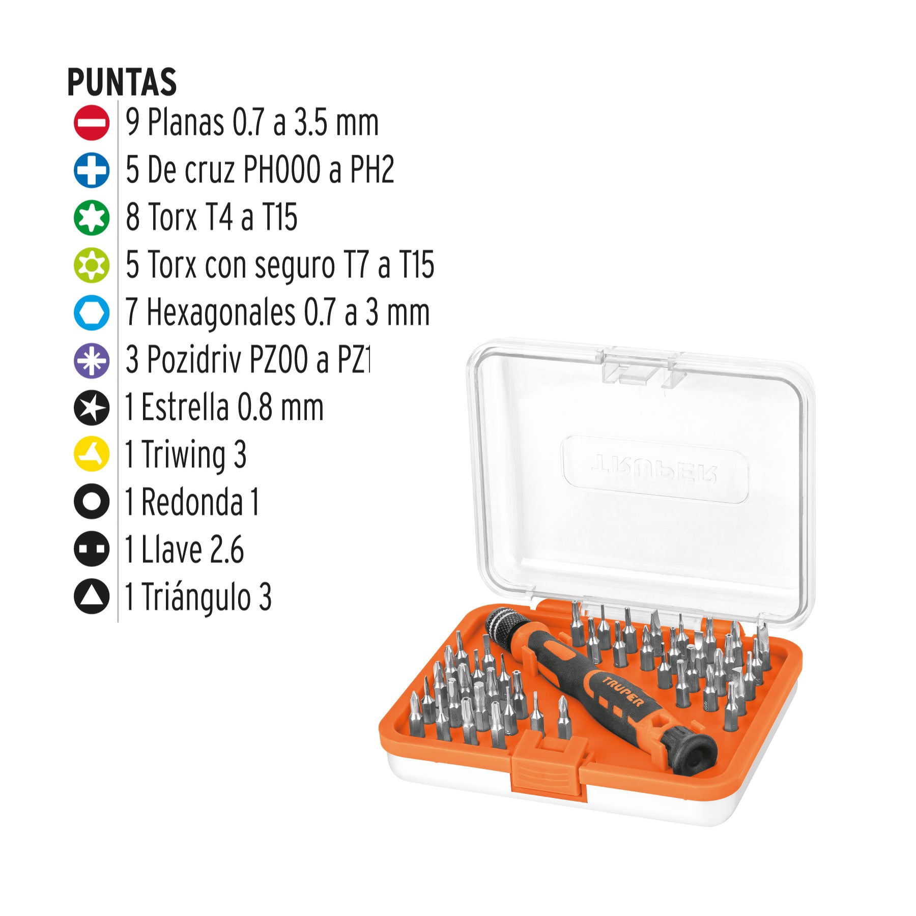 Juego desarmadores de joyero, punta intercambiable,42pzas