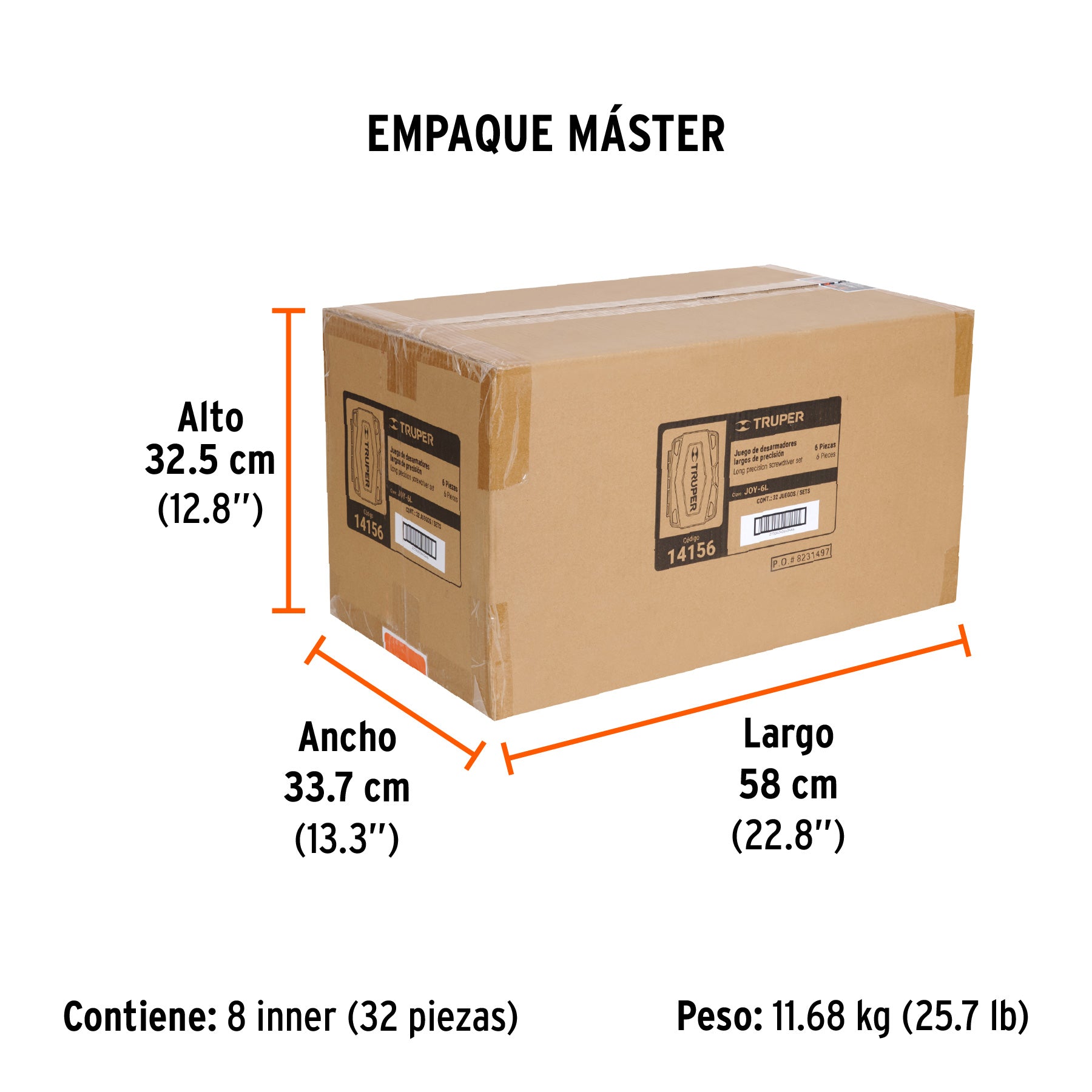 Juego con desarmadores largos de precisión, 6 piezas