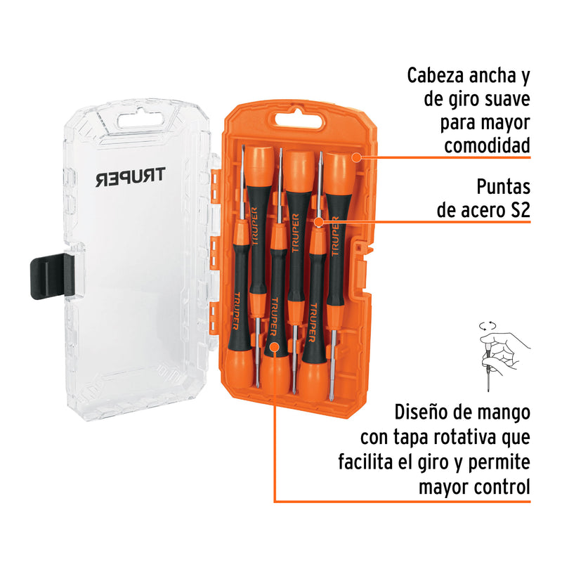 Juego con desarmadores de precisión, 6 piezas