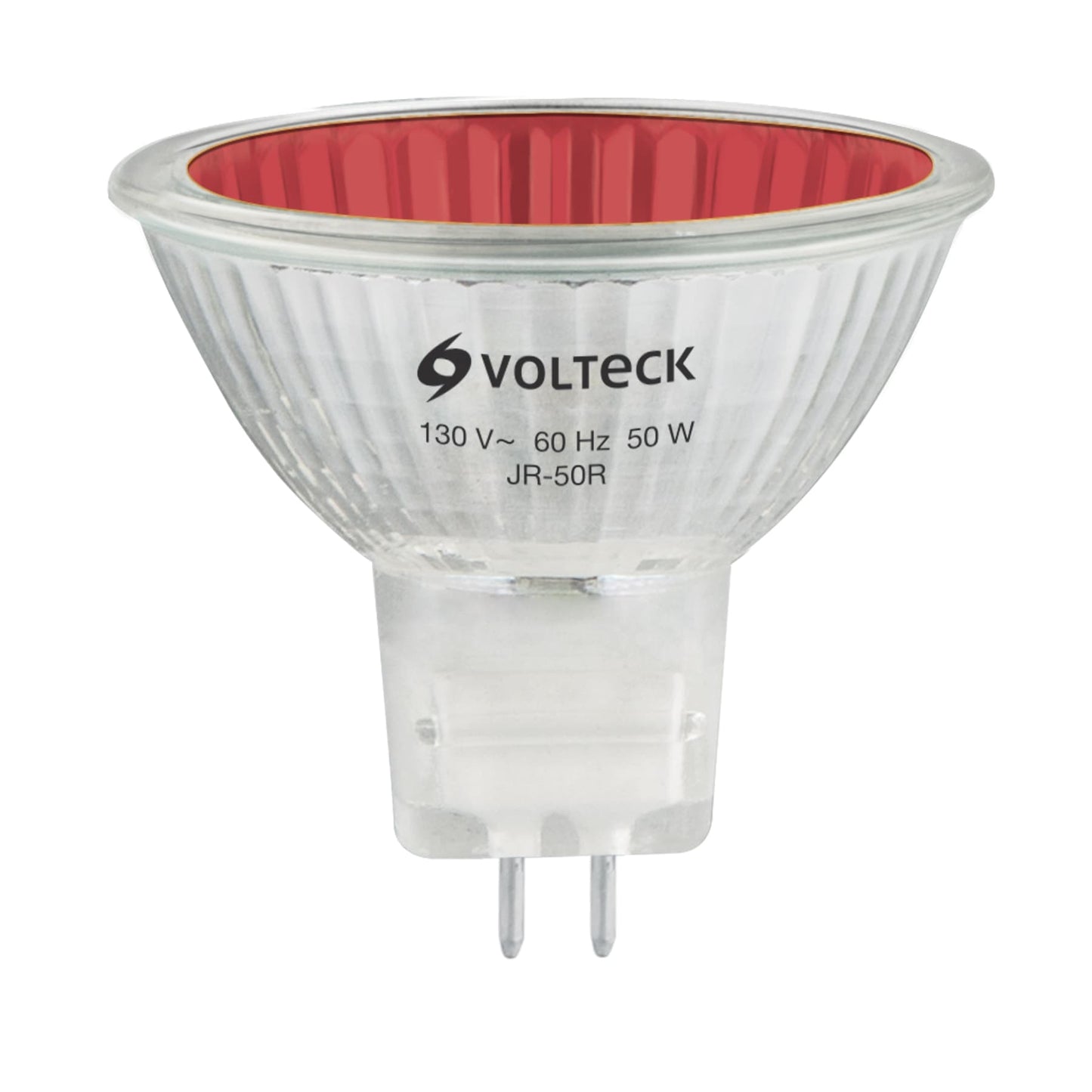 Foco de halógeno tipo JR, 50 w, rojo, Volteck