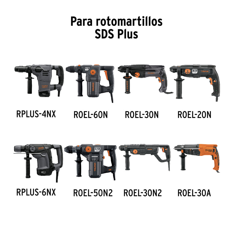 Juego de 6 brocas y cinceles SDS plus en estuche, Truper