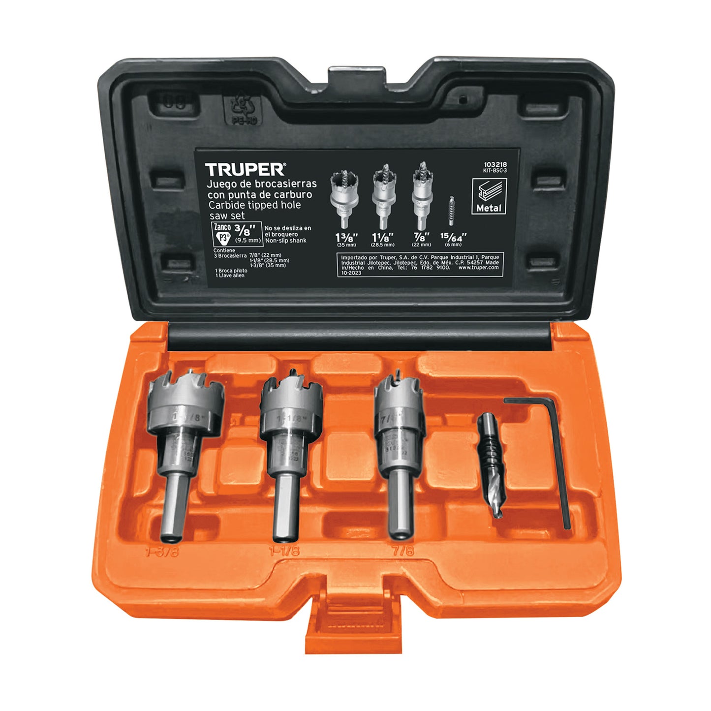 Juego de 3 brocasierras de carburo de tungsteno, Truper