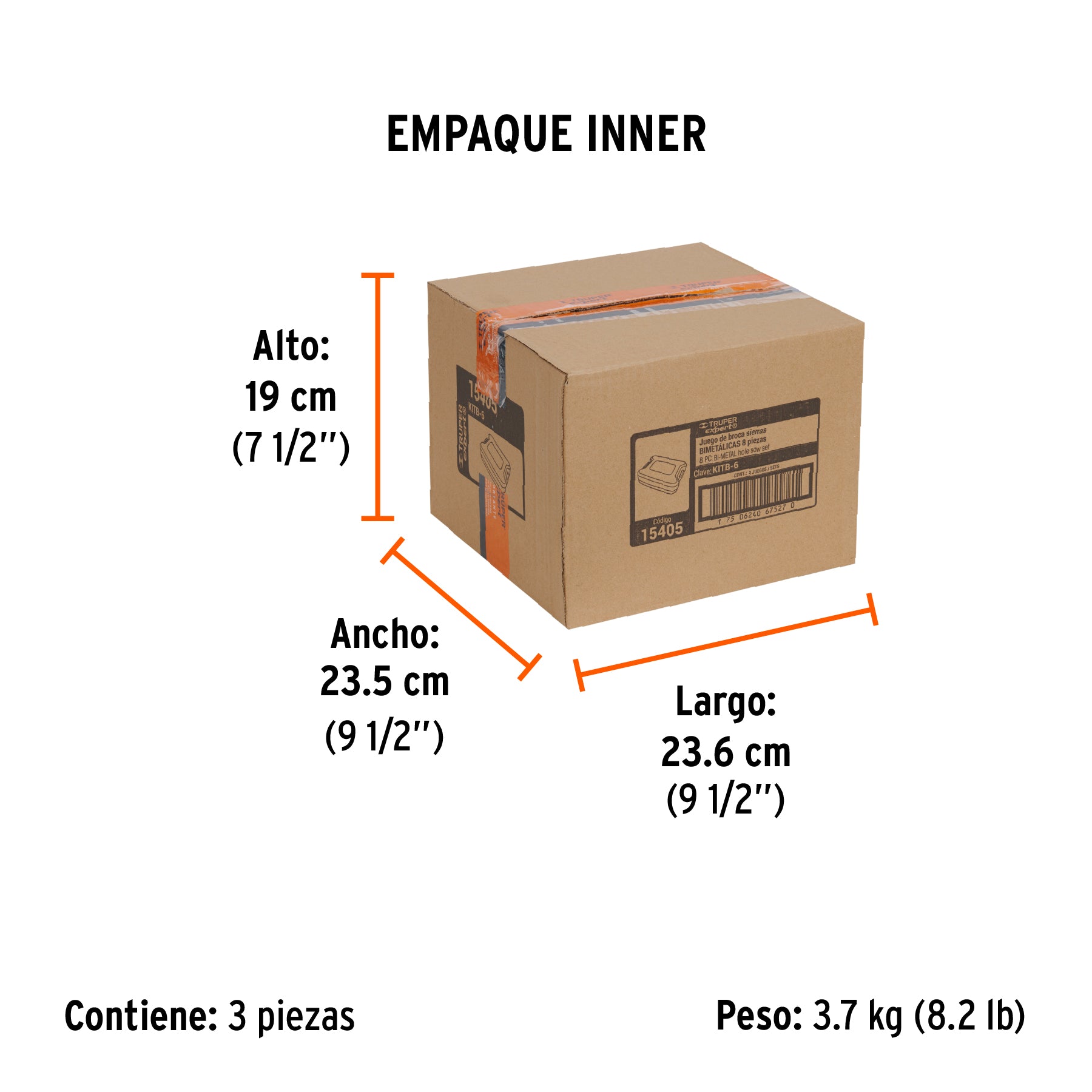 Juego de brocasierras bimetálicas, 8 piezas, Truper Expert