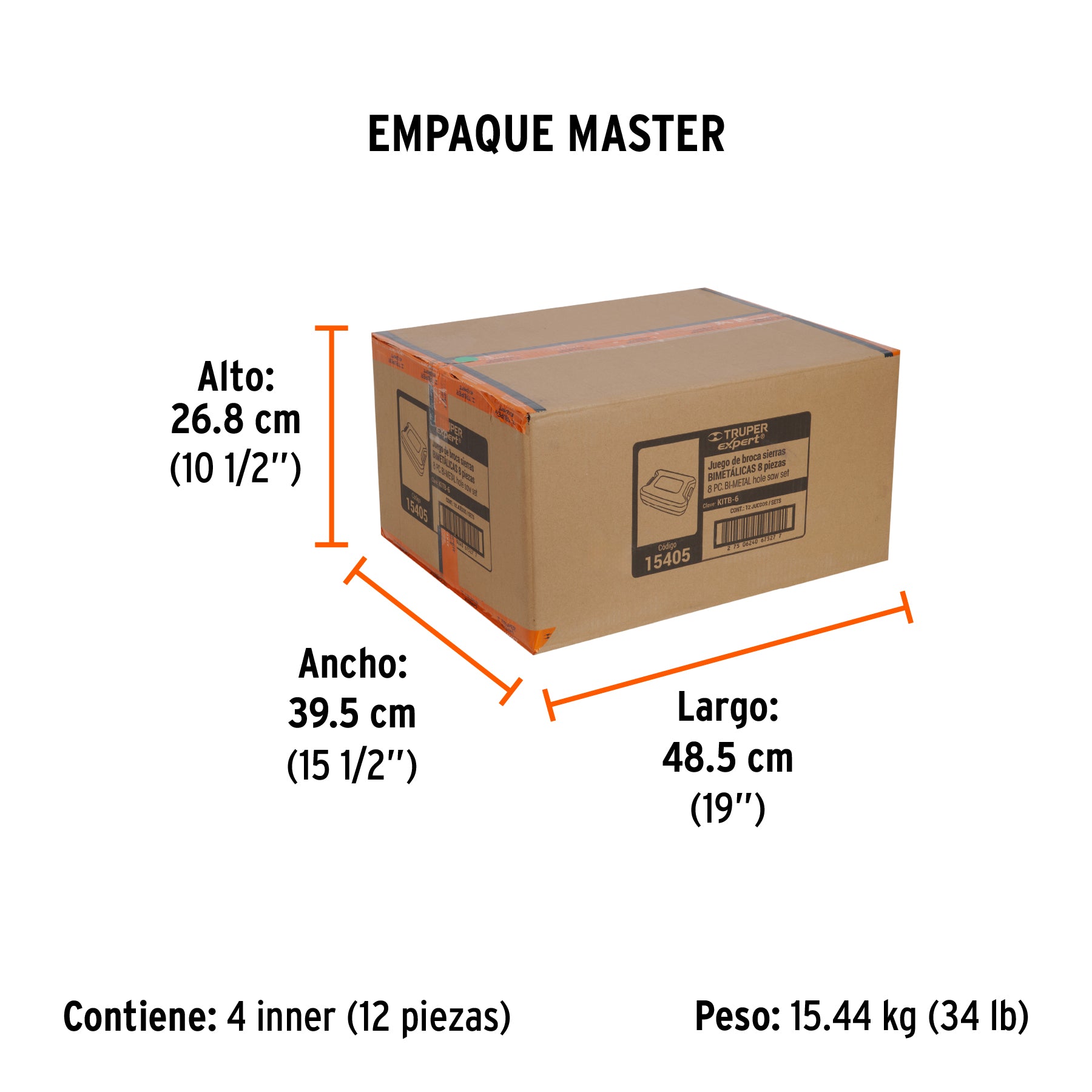 Juego de brocasierras bimetálicas, 8 piezas, Truper Expert
