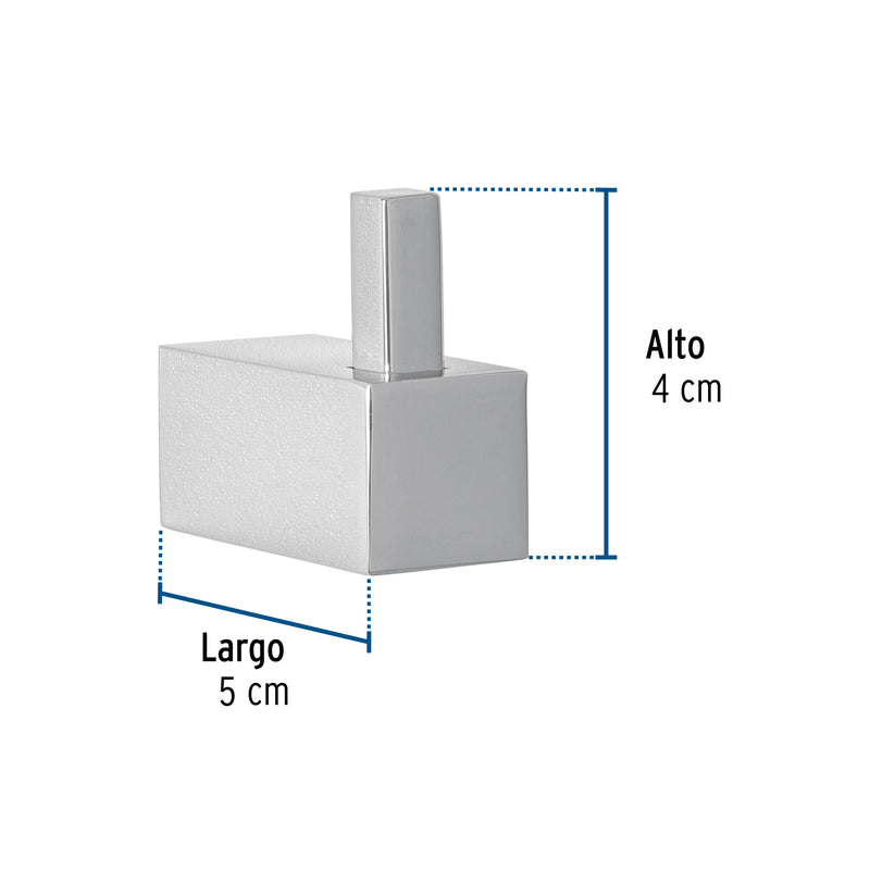 Gancho sencillo para toallas, cromo, FOSET KUBO