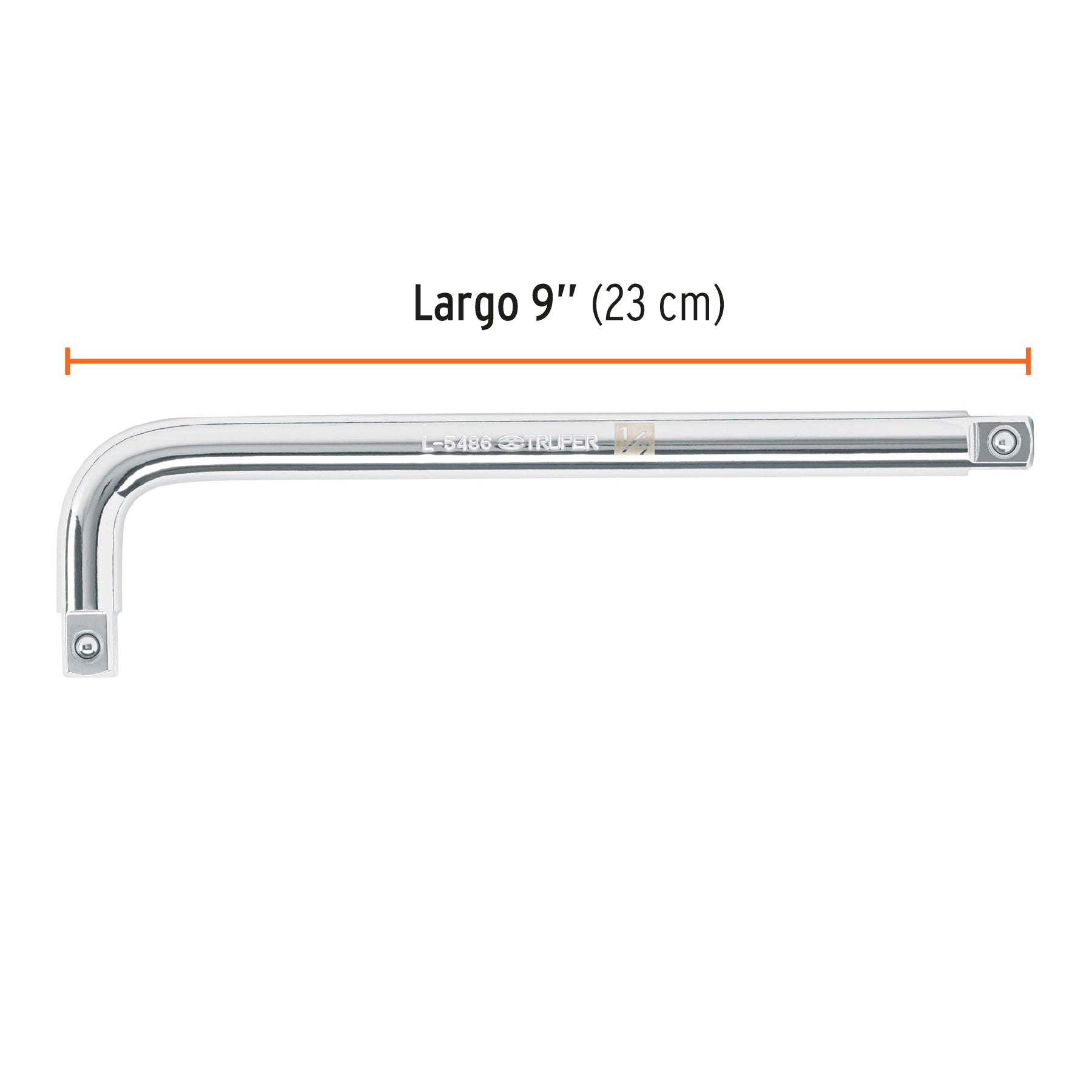 Mango en "L" de 9"x 16 mm para dados cuadro 1/2"