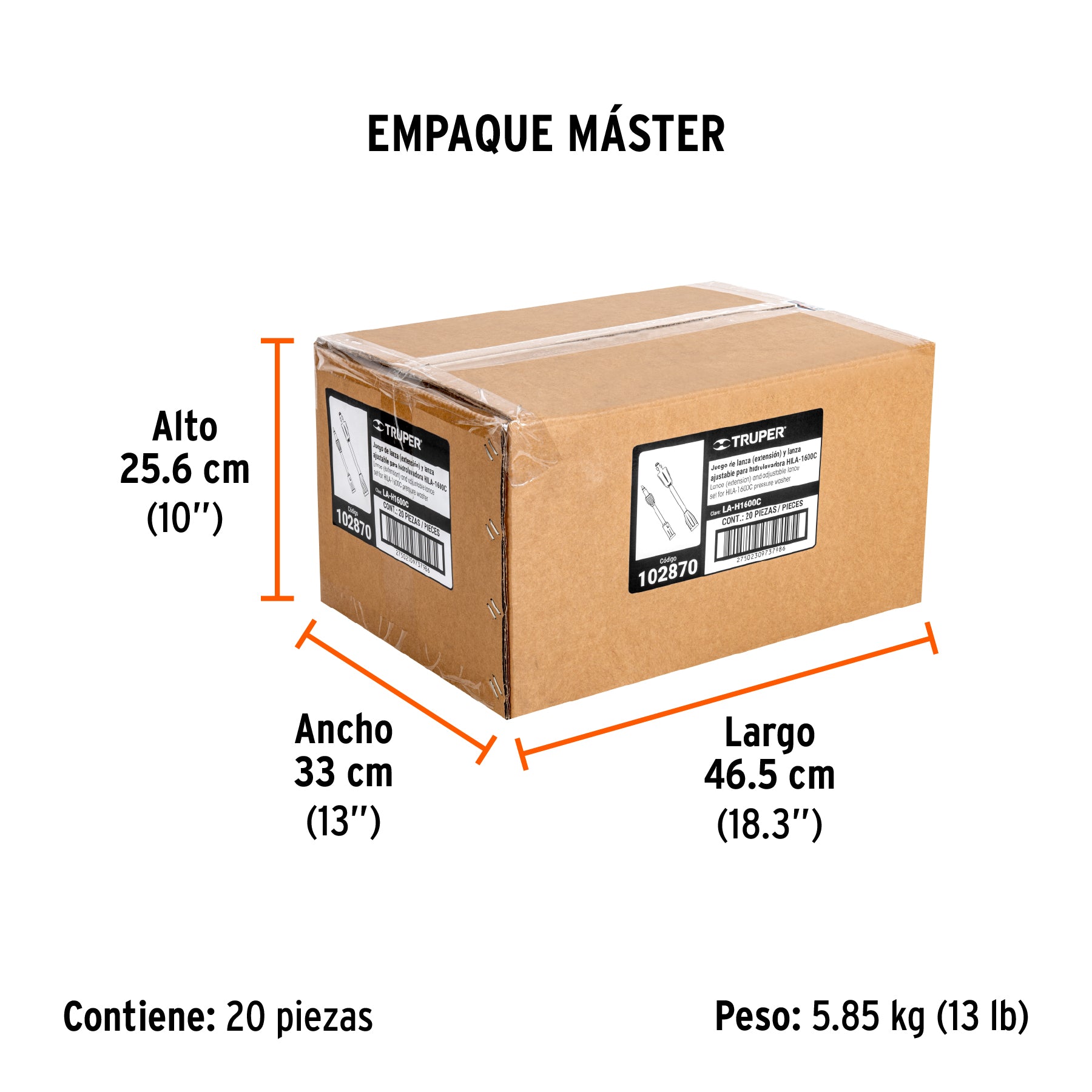 Juego de 2 lanzas ajustables para HILA-1600C, Truper