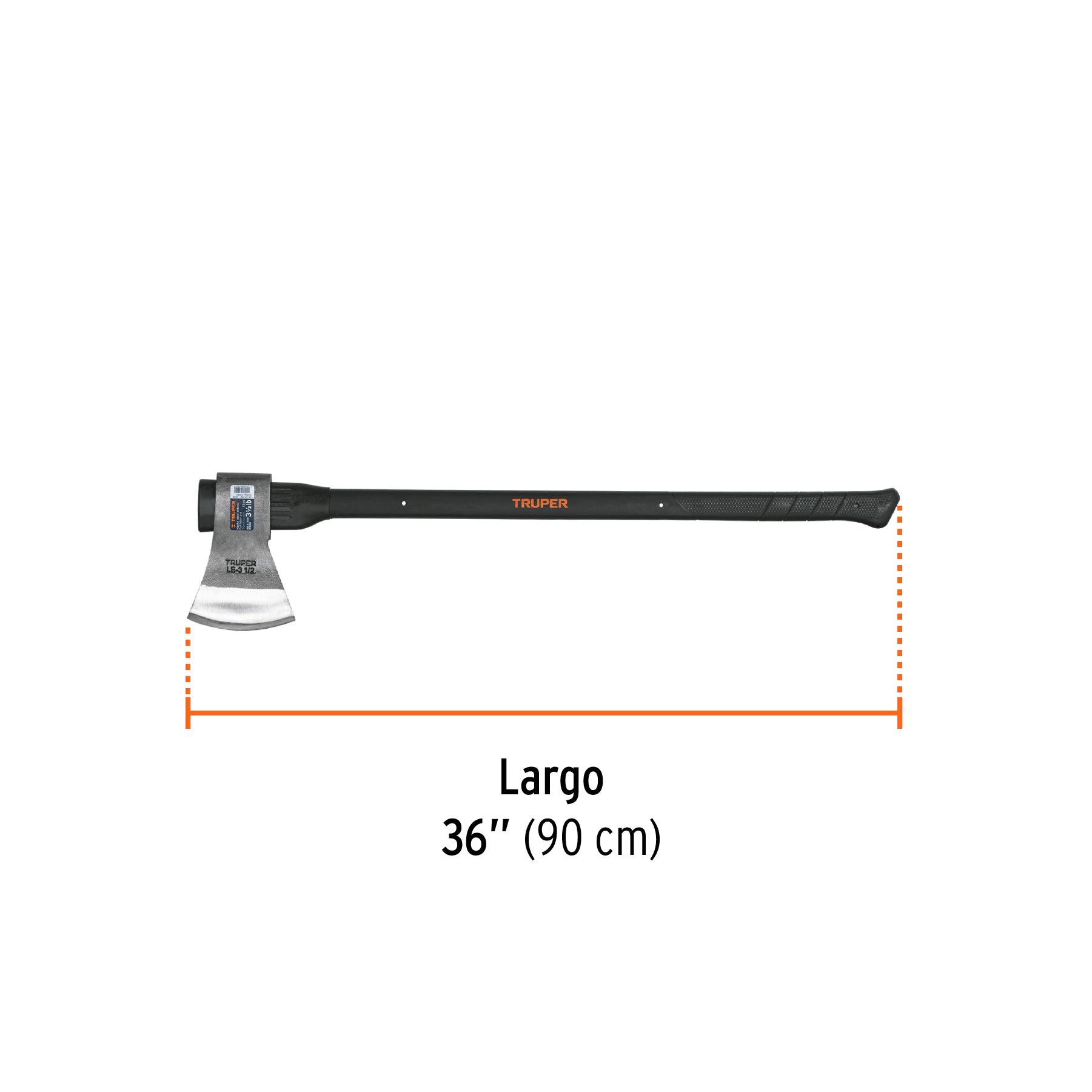 Hacha labor entera 3-1/2 lb, mango de fibra de vidrio 36'