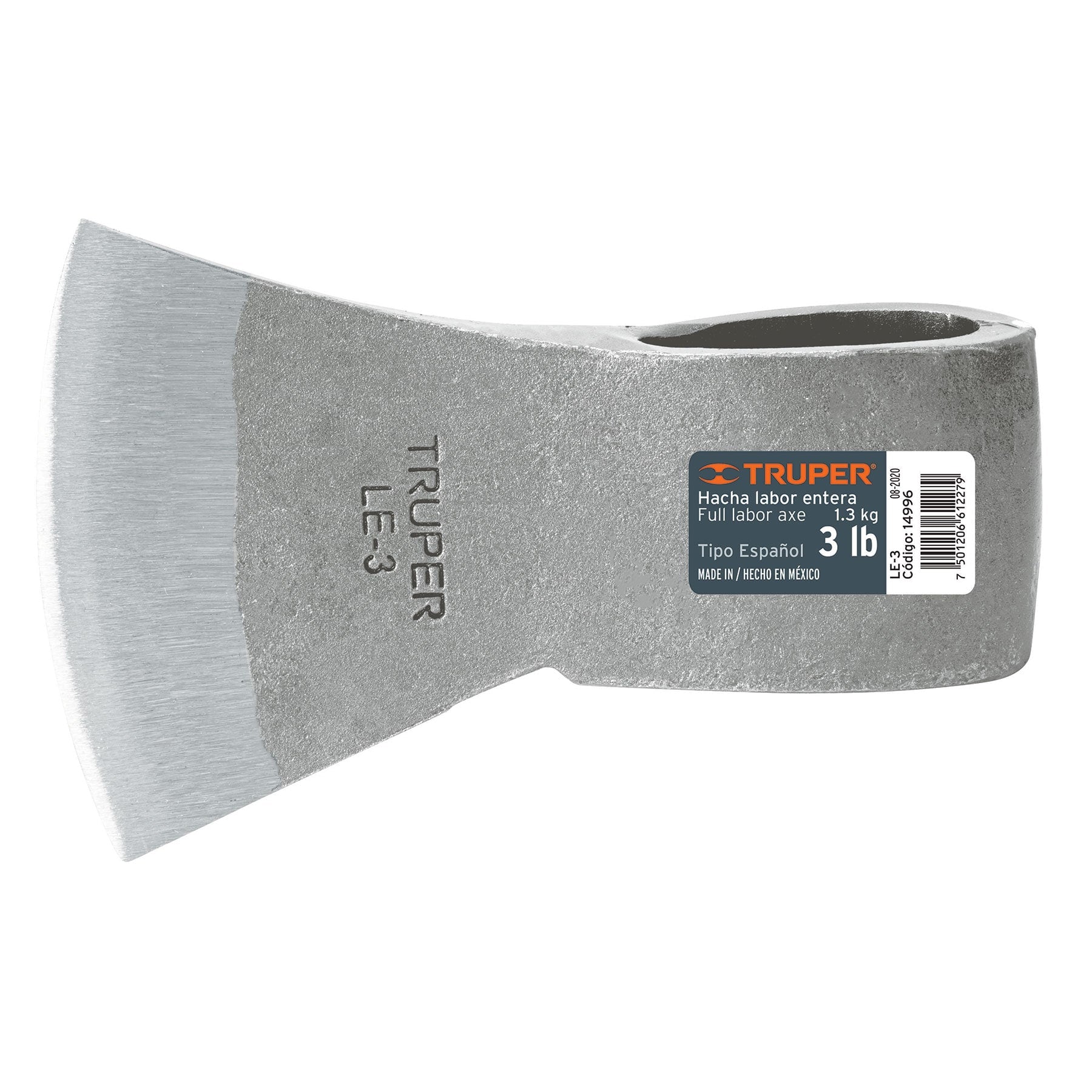 Hacha labor entera, 3 lb, sin mango