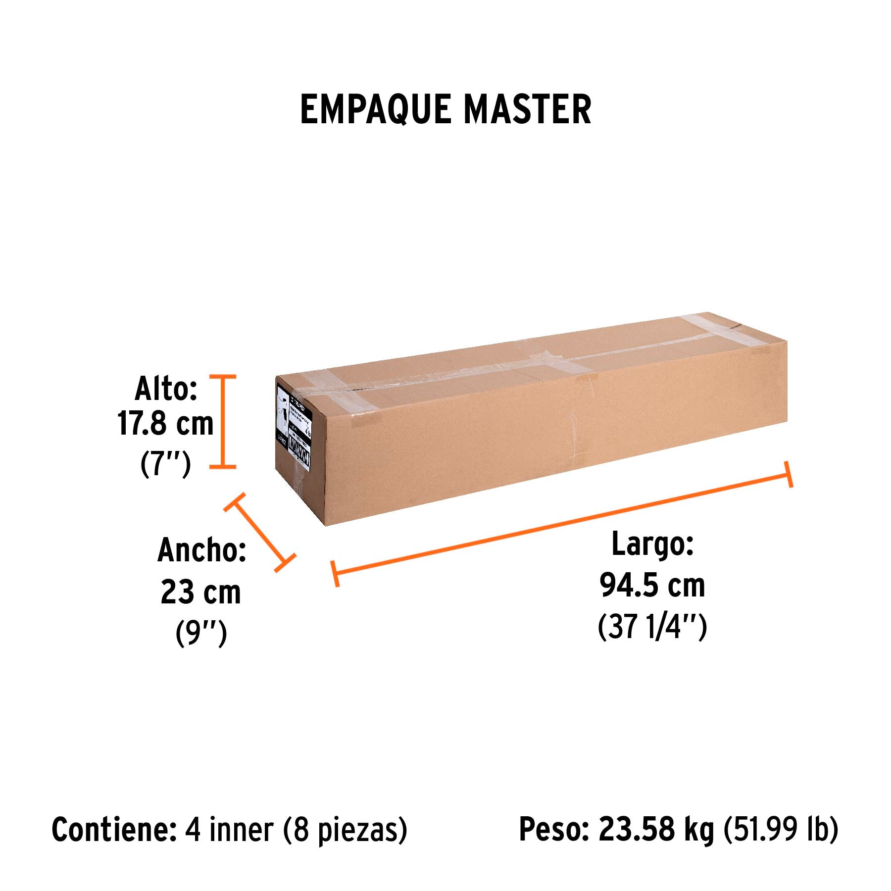 Hacha labor entera 4 lb, mango de fibra de vidrio 36',TRUPER