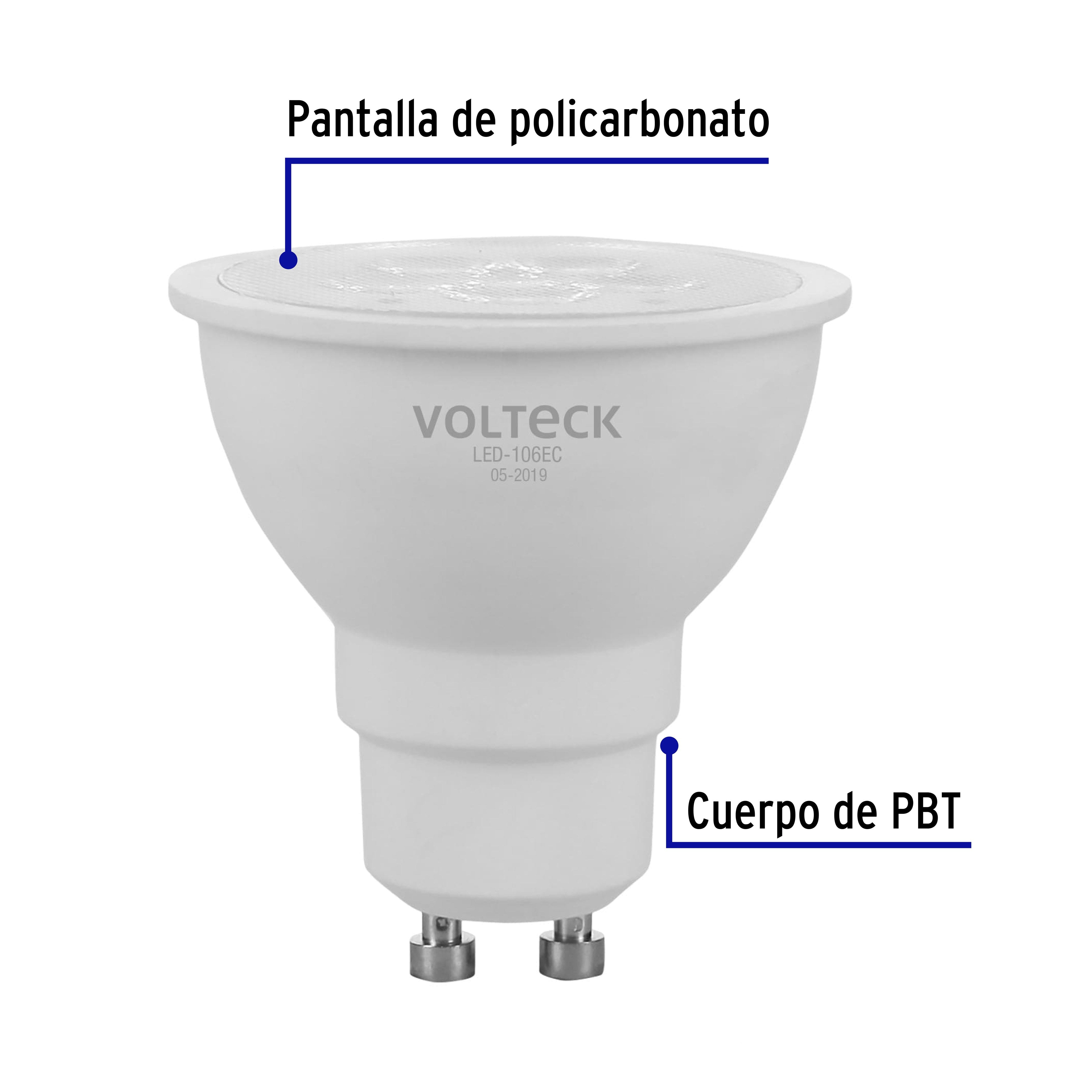 Lámpara de LED, MR16, GU10, 6 W, luz cálida
