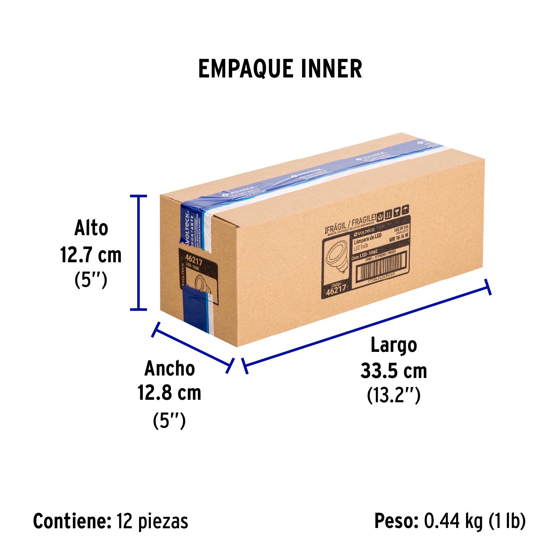 Lámpara de LED, MR16, GU10, 6 W, luz de día
