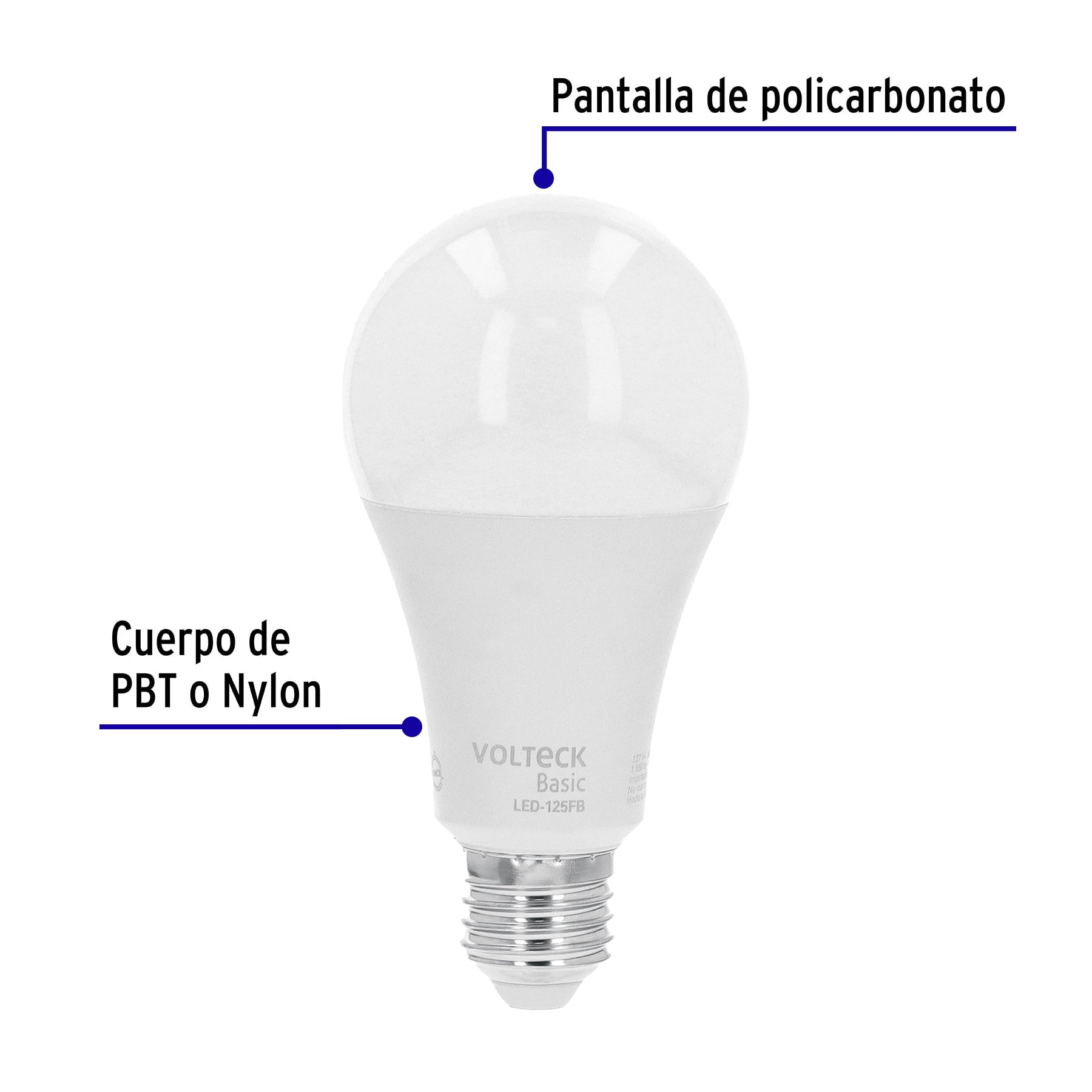 Lámpara de LED, A19, 16 W, luz de día, Volteck Basic SUSTITUTO 46222
