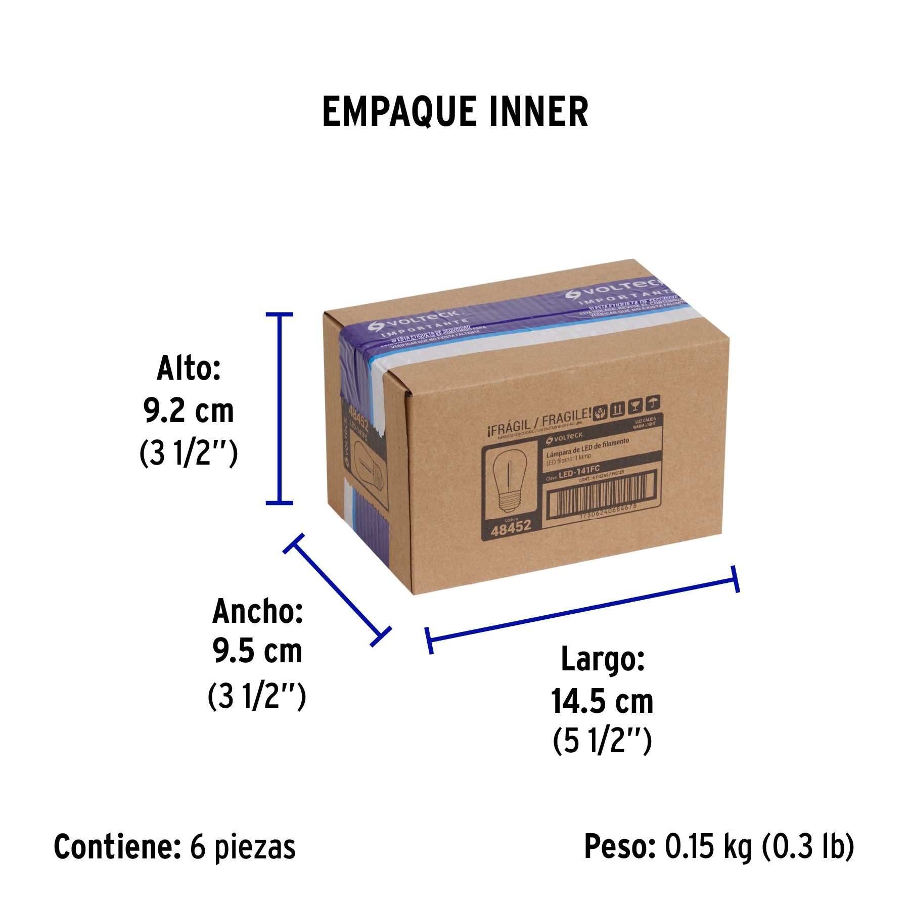 Lámpara de LED S14 de 1 W, luz cálida