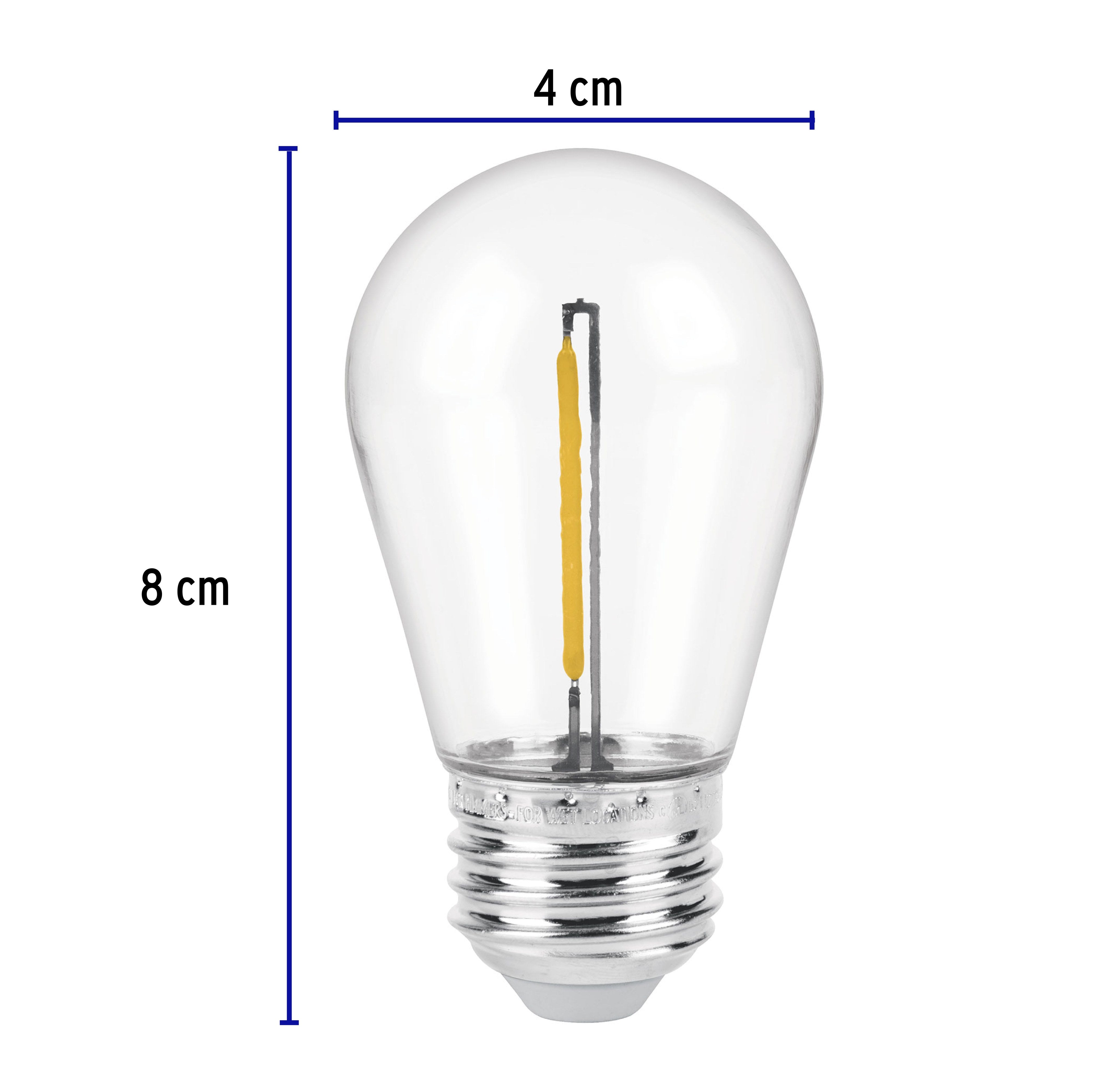 Lámpara de LED S14 de 1 W, luz cálida