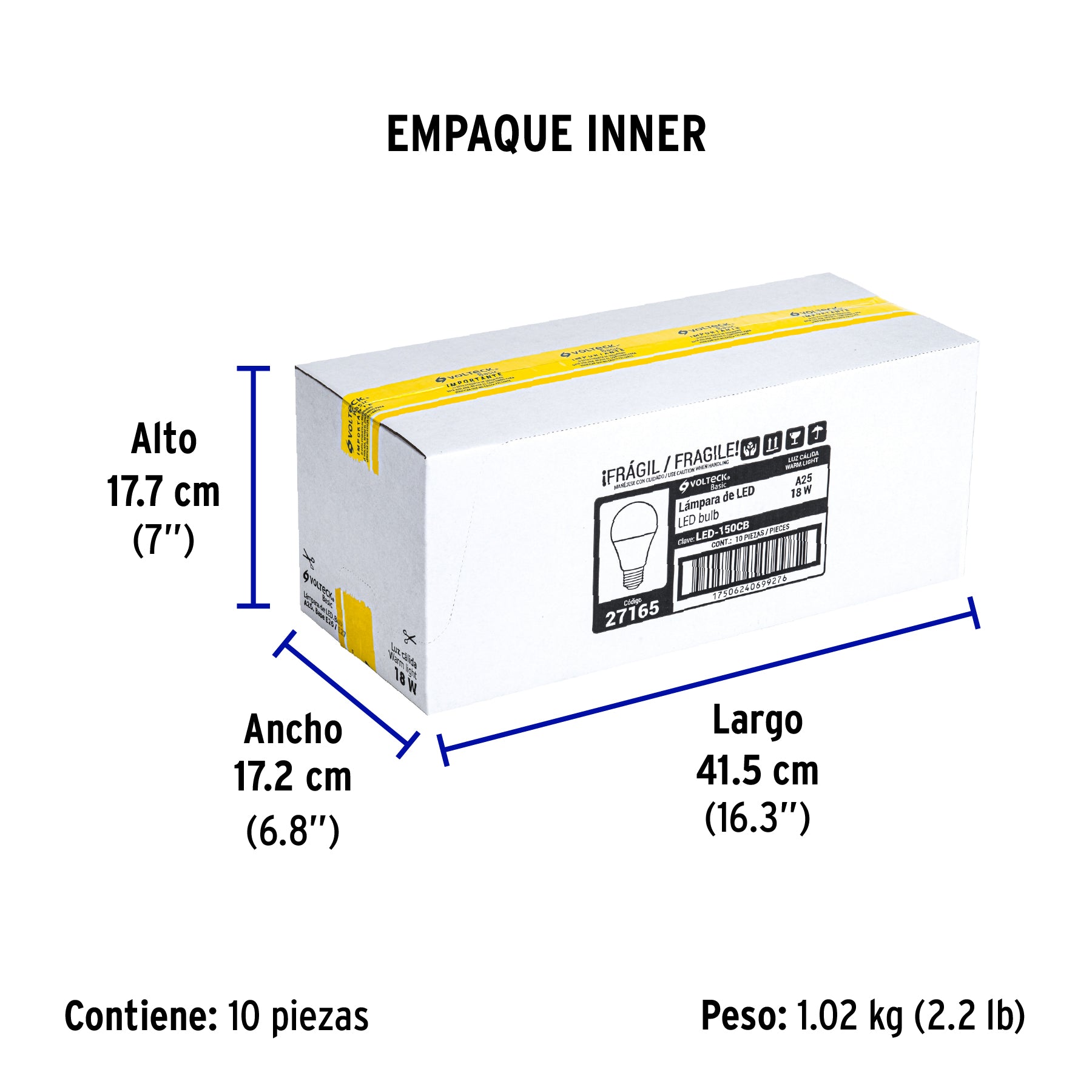 Lámpara de LED tipo bulbo A25 18 W, luz cálida, caja, Basic