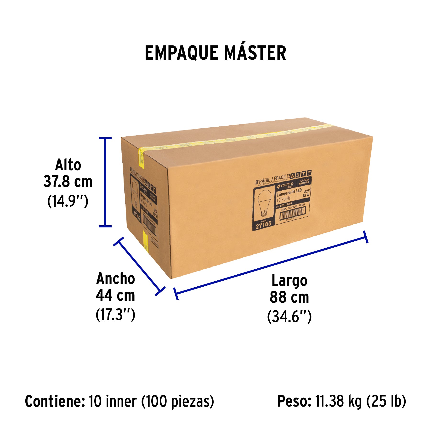 Lámpara de LED tipo bulbo A25 18 W, luz cálida, caja, Basic