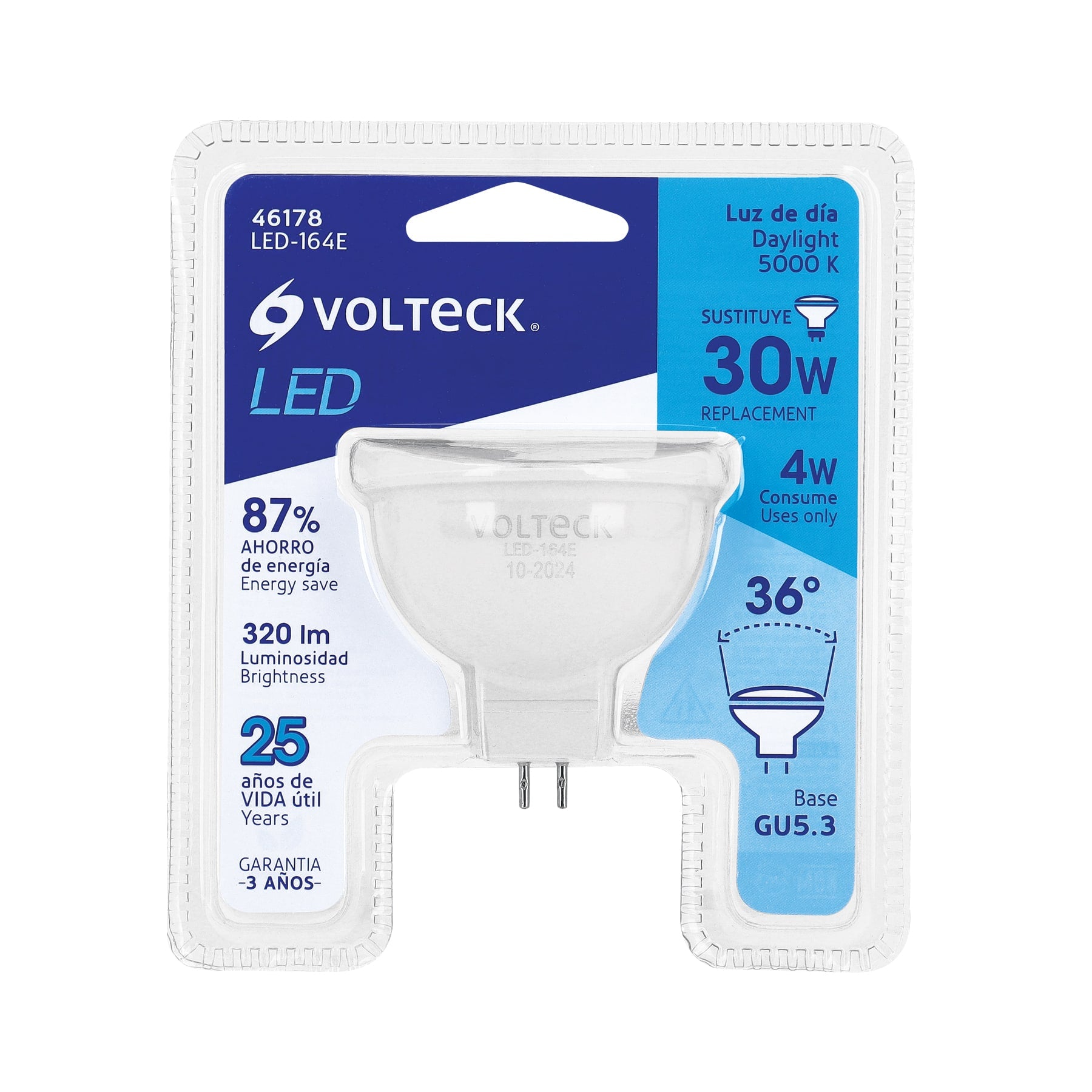 Lámpara de Led, MR16, 127V, 4 W, luz de día