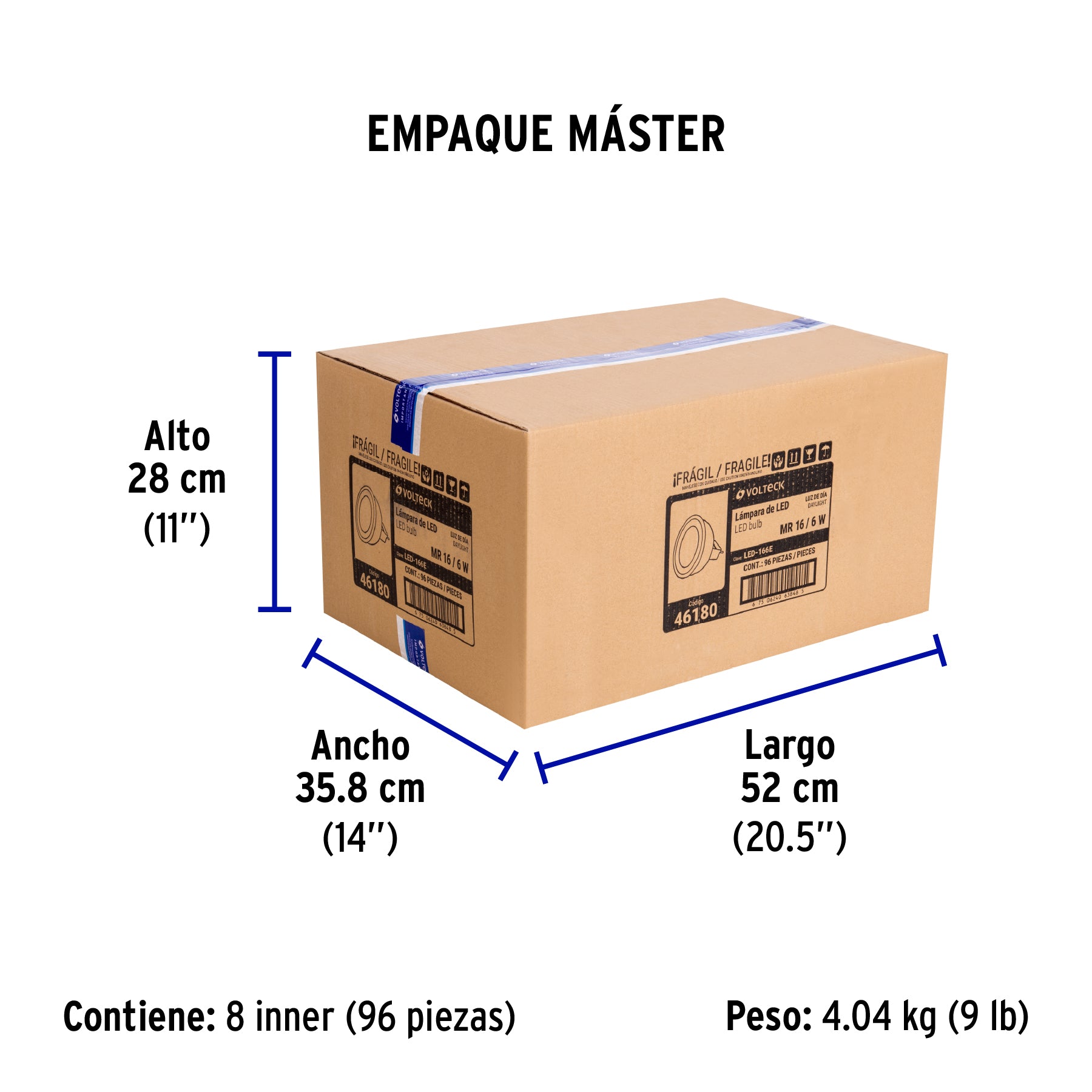 Lámpara de Led, MR16, 127V, 6 W, luz de día