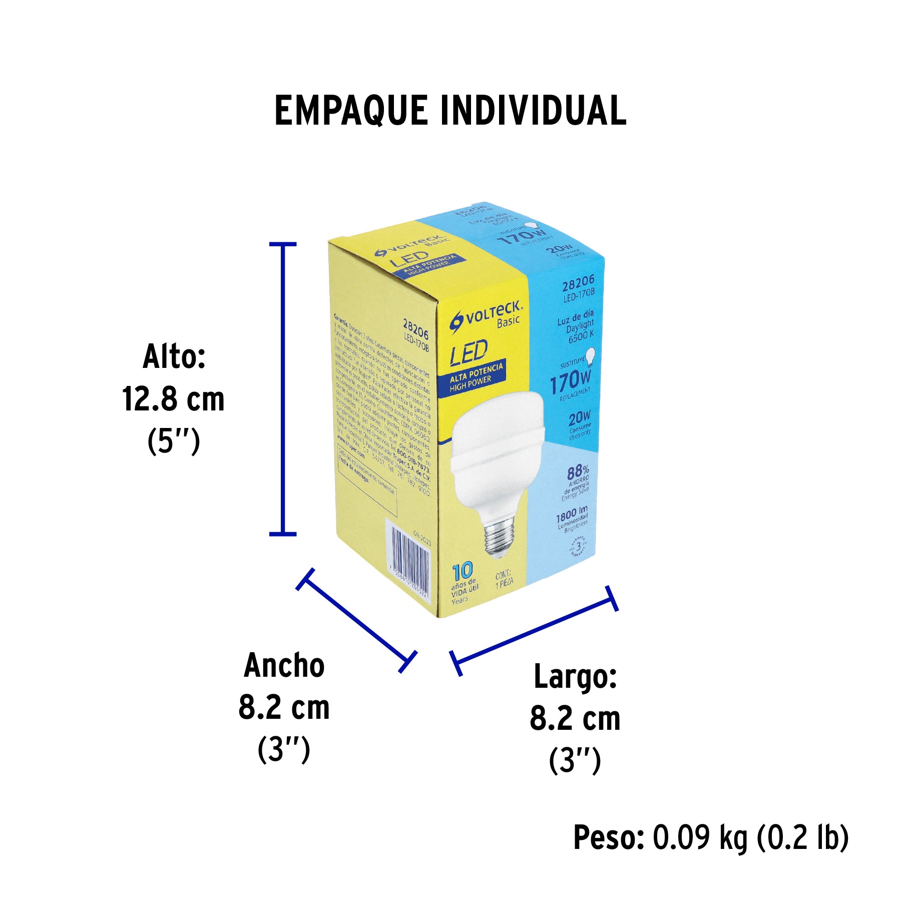 Lámpara LED alta potencia 20W (equiv. 170W) luz de día Basic