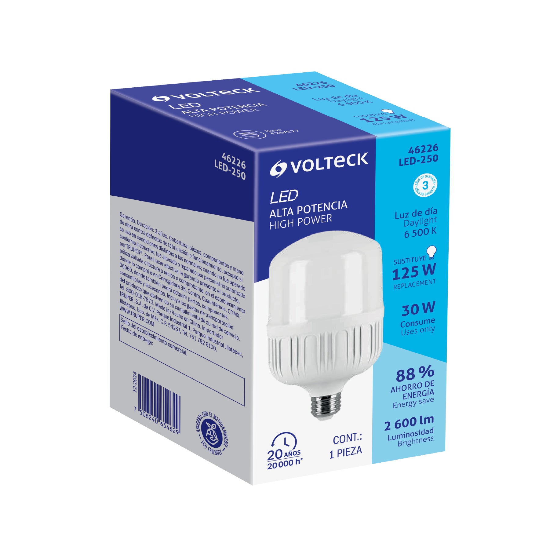 Lámpara de LED, alta potencia, E26, 30 W, luz de día