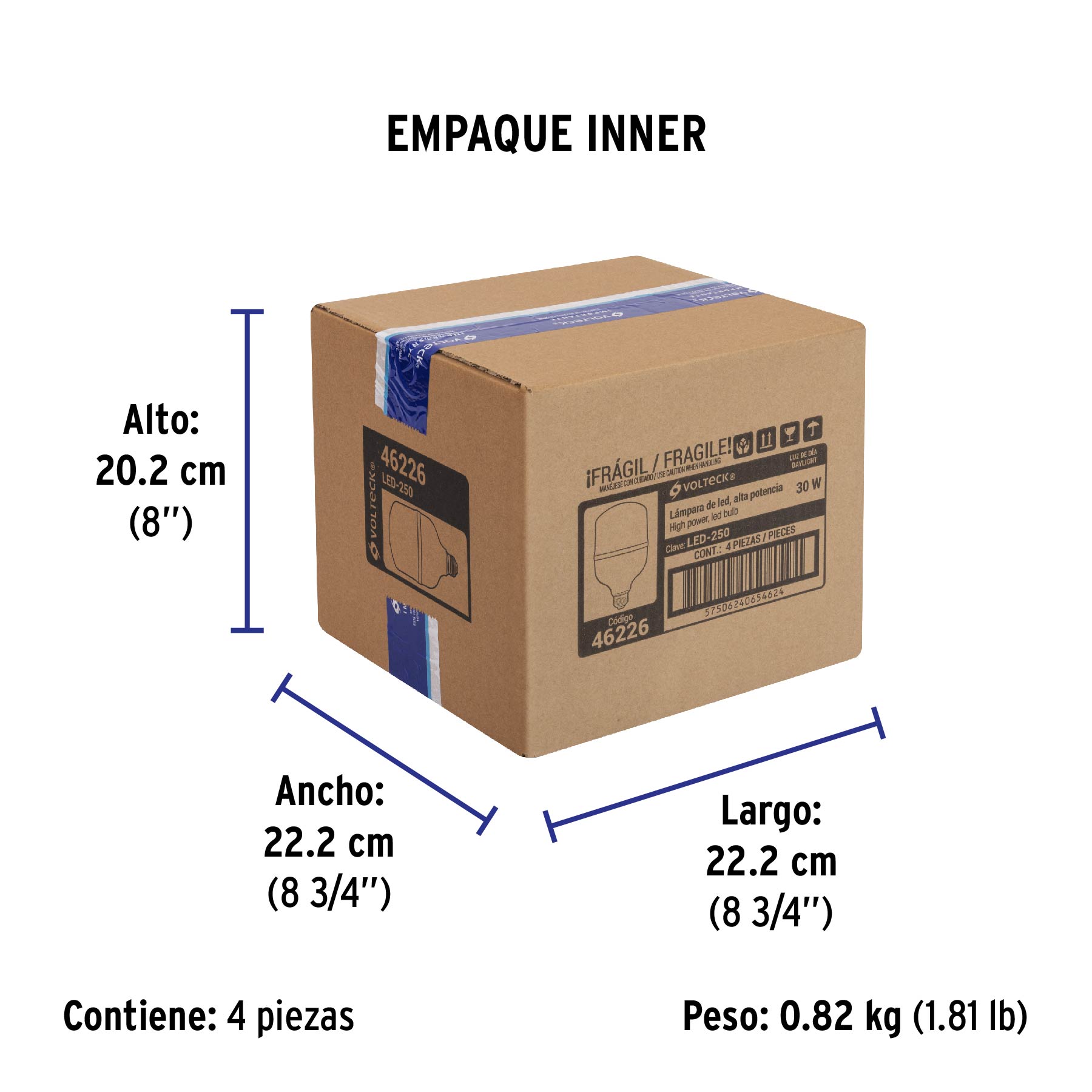 Lámpara de LED, alta potencia, E26, 30 W, luz de día