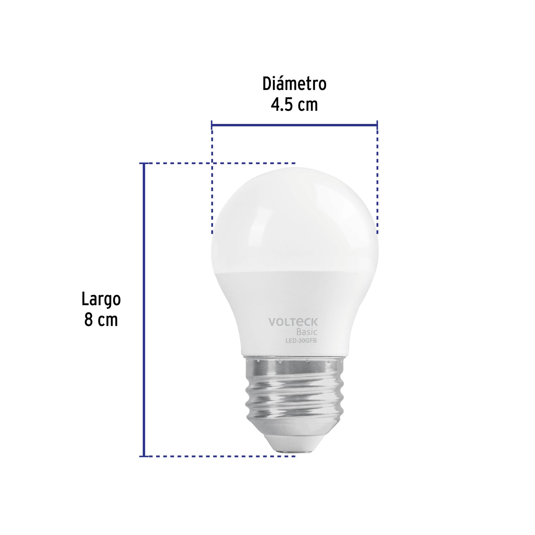 Lámpara de LED, A19, 3 W, luz de día, Volteck Basic