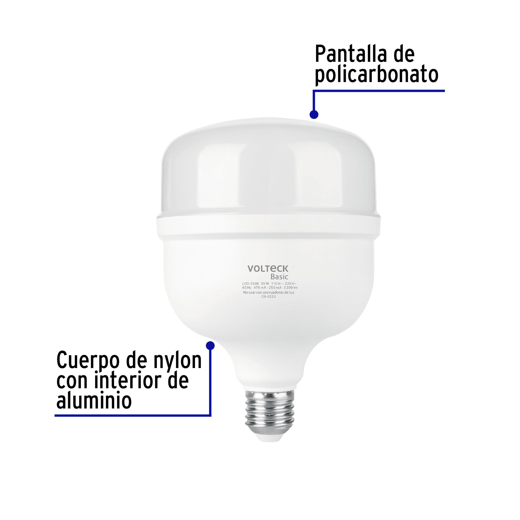Lámpara LED alta potencia 35W (equiv. 300W) luz de día Basic