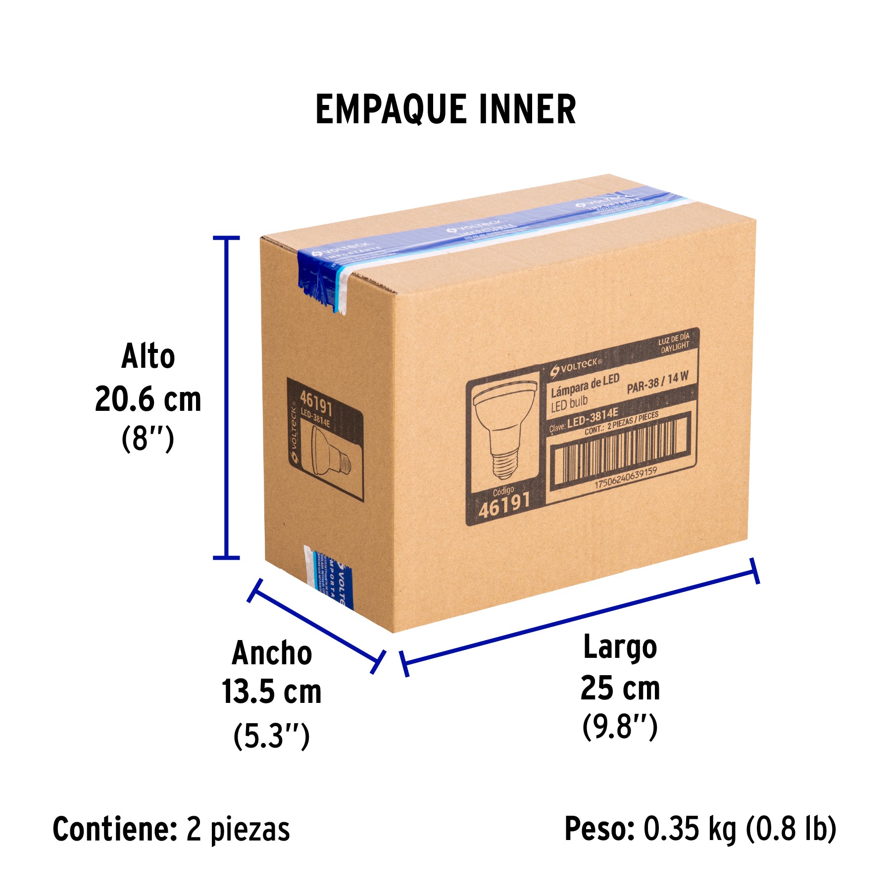 Lámpara de LED, PAR 38, 14 W, luz de día