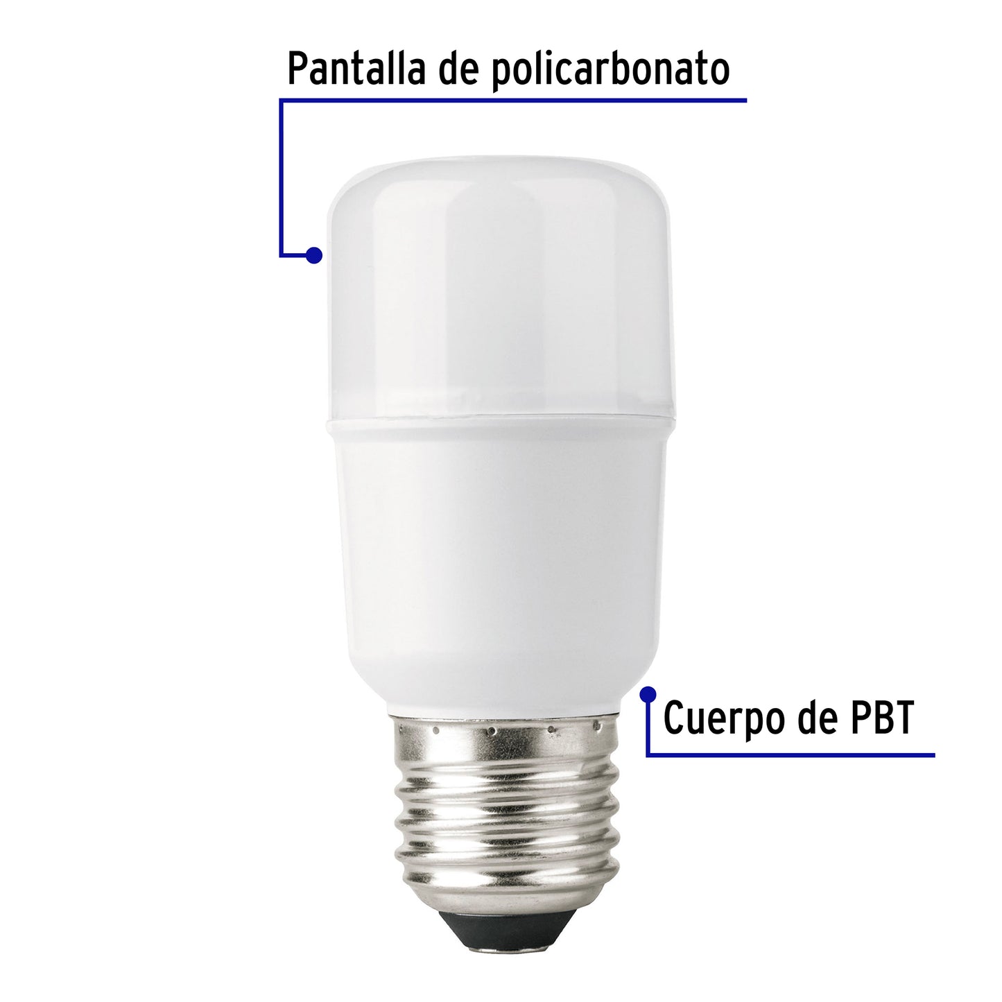 Foco de Led, tipo barra, A19, 5W, luz de día