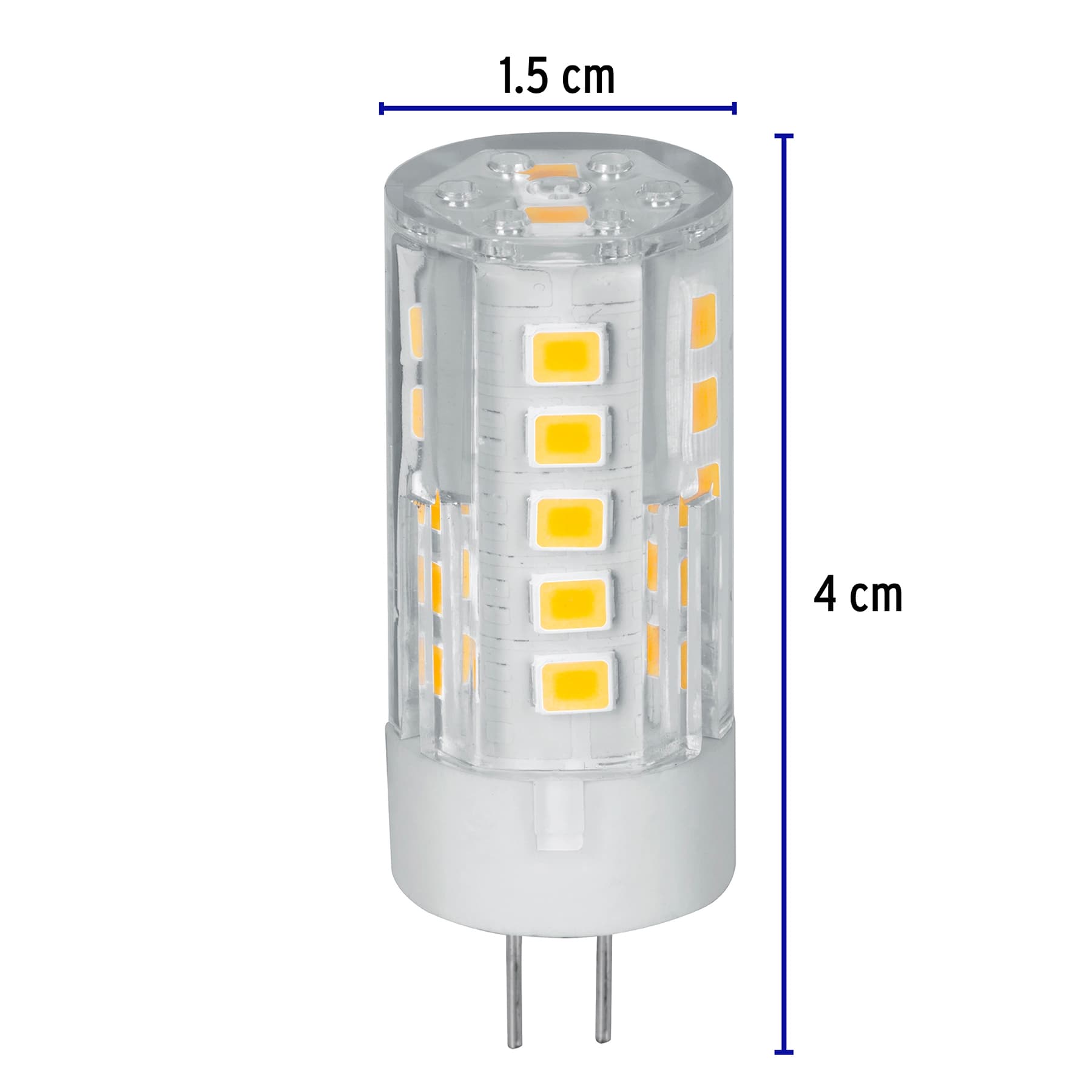 Foco de LED tipo G9, 3 W cápsula luz cálida