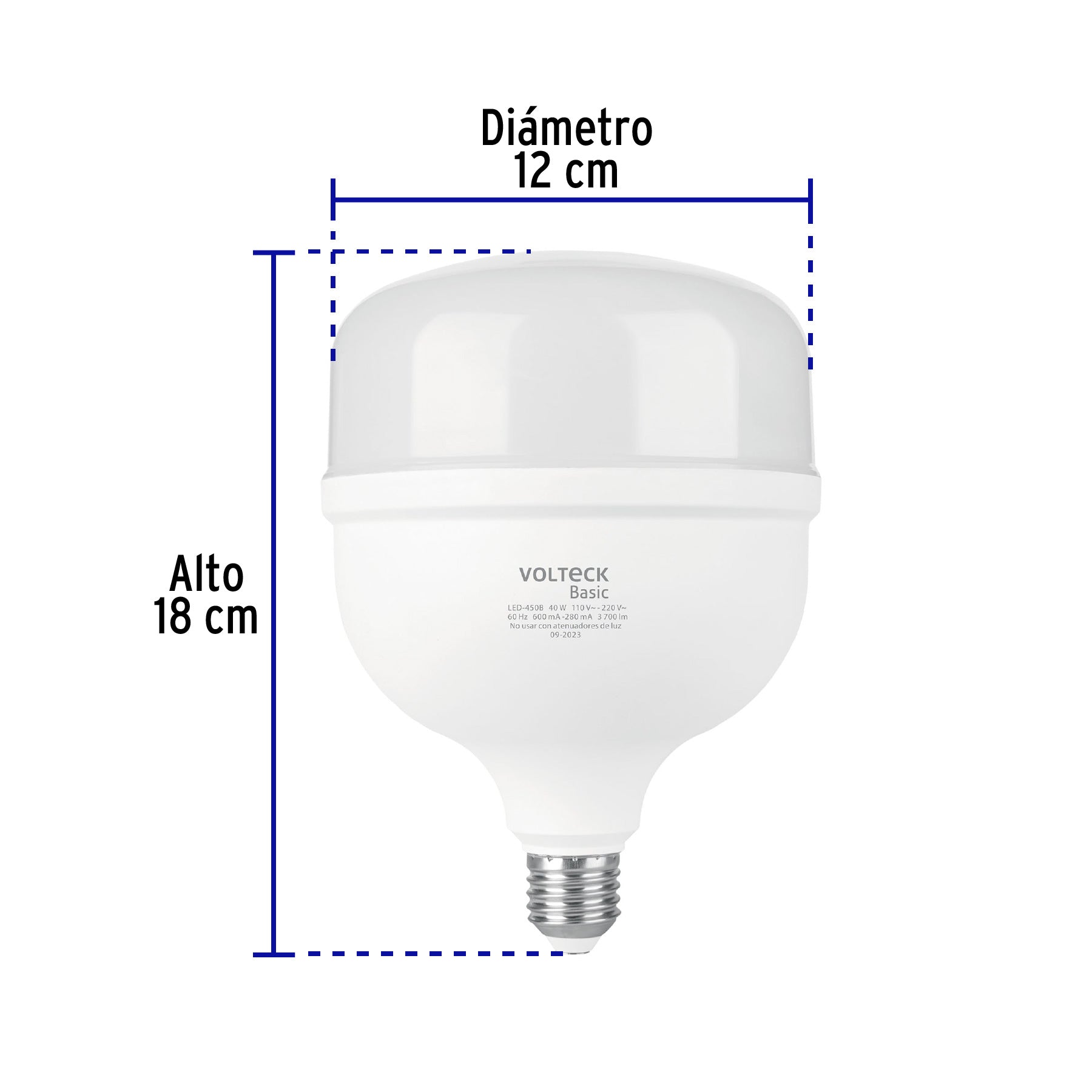 Lámpara LED alta potencia 40W (equiv. 400W) luz de día Basic