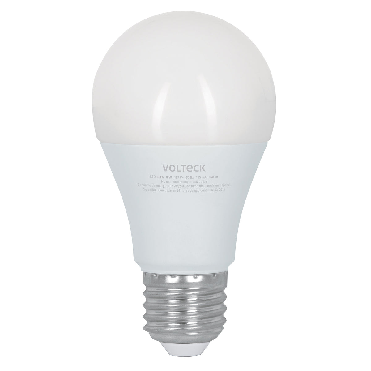 Foco LED tipo bulbo, A19, 9 W luz de día, atenuable