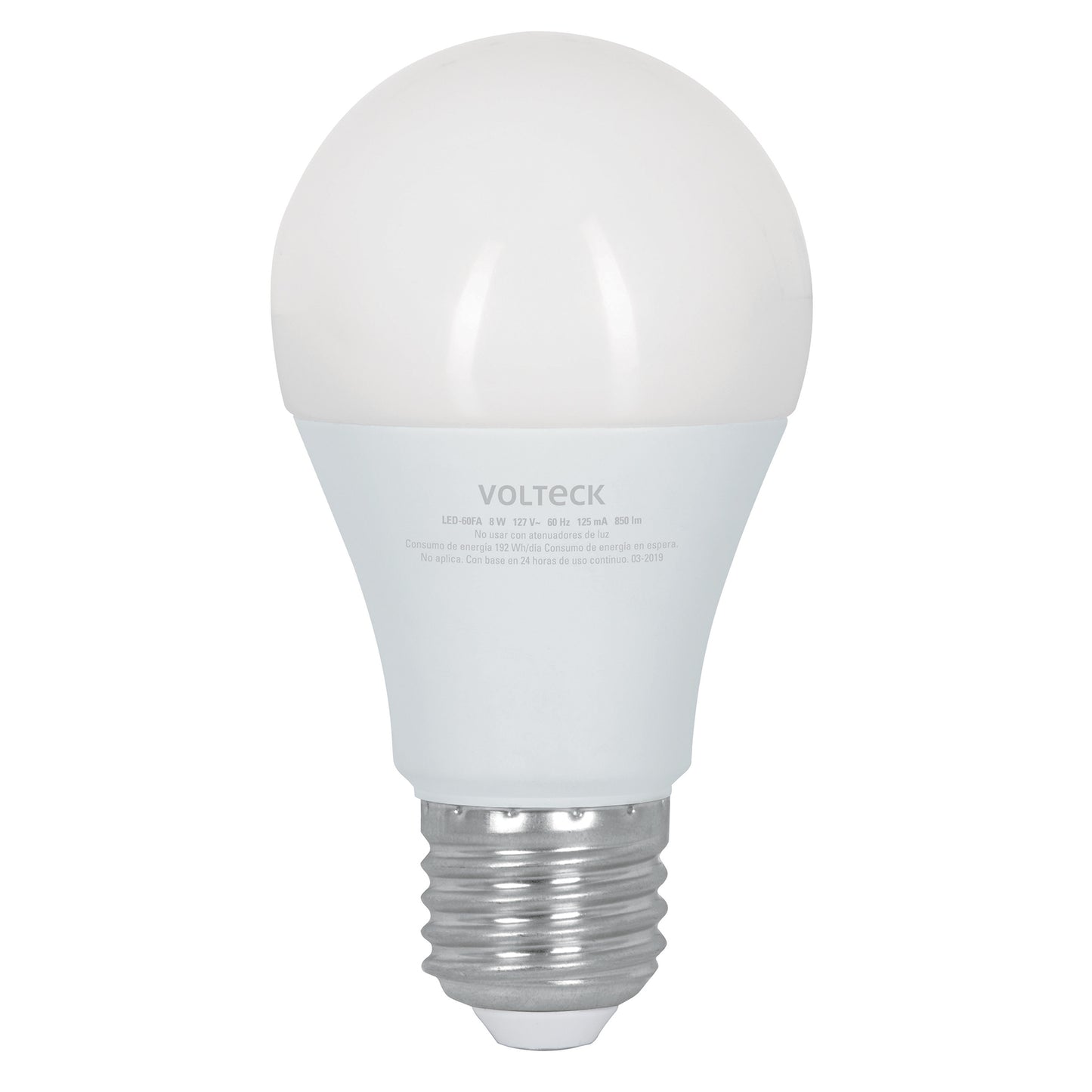 Foco LED tipo bulbo, A19, 9 W luz de día, atenuable